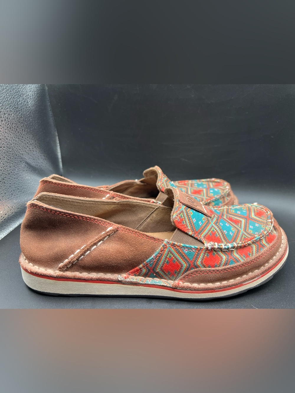 Ariat Ladies Cruiser Shoes Aztec Turquoise Slip On Loafer 10019890 Wmns Sz 7B - Picture 8 of 11